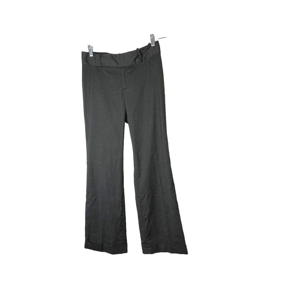 Banana Republic Pants Womens Gray Martin Fit Sz 6 Cuffed Wide‎ Leg Flat Front